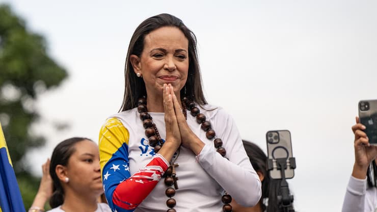 מריה קורינה מצ'אדו (צילום: Alfredo Lasry R/Getty Images) ונצואלה בחירות מריה קורינה מצ'אדו