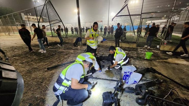 המגרש במג'דל שמס לאחר הירצחם של 12 הילדים מהירי הרקטי של ארגון הטרור חיזבאללה