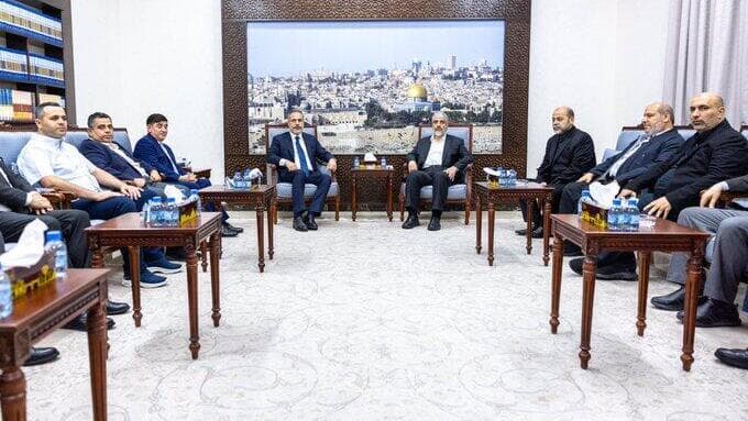  שר החוץ הטורקי הקאן פידאן בפגישה עם ח'אלד משעל