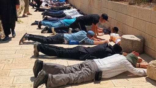 תפילות יהודים בהר הבית בניגוד להנחיות 