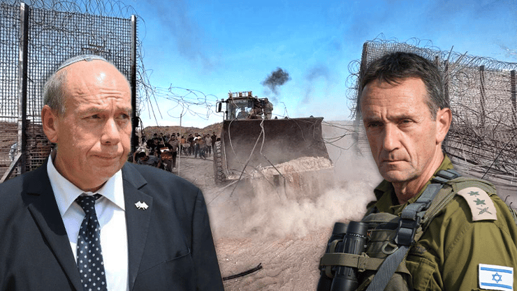 "סחבת של כשנה". הרמטכ"ל הלוי והמבקר אנגלמן (צילום: יאיר שגיא, דובר צה"ל) תיעוד פלסטיני: הגדר פרוצה בדרום רצועת עזה