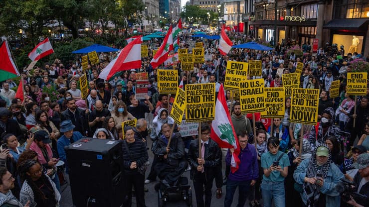 הפגנות פרו פלסטיניות בניו יורק מדיסון סקוור גארדן ארה"ב 