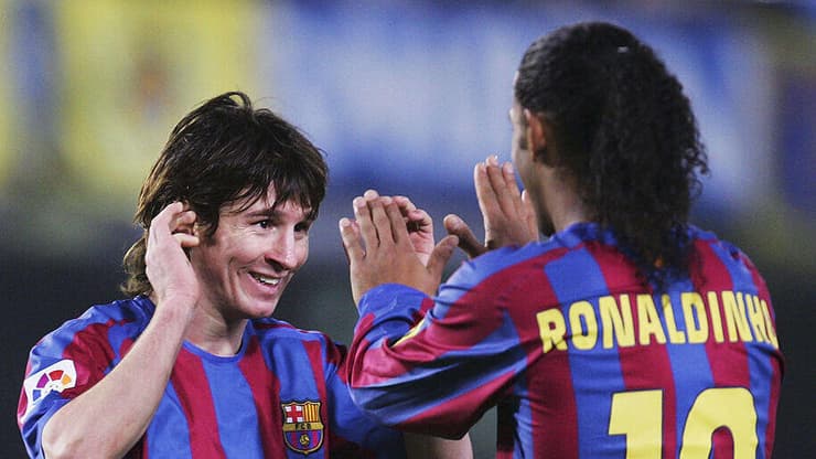 מסי חוגג עם "הסנדק שלו" רונאלדיניו