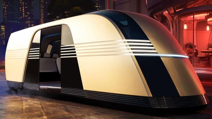 חזון התחבורה הציבורית האוטונומית של טסלה קורם עור וגידים. מתוך אירוע רשמי של החברה (טסלה) טסלה