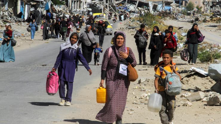 פליטים פלסטינים מתפנים מג'באליה