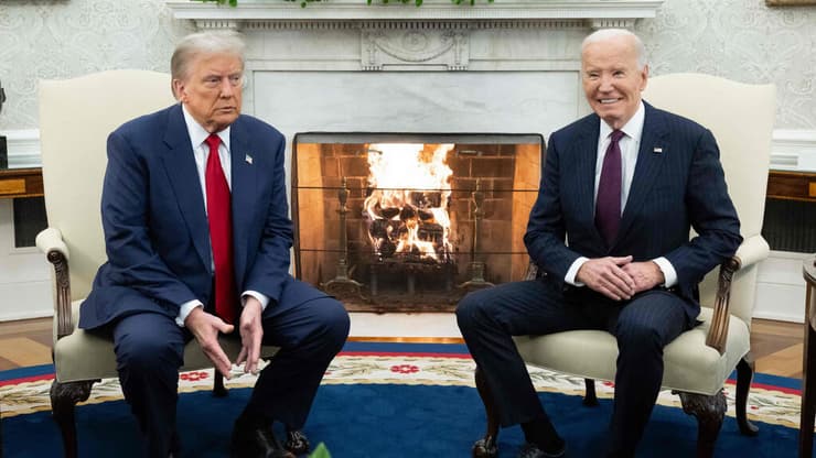 ארה"ב דונלד טראמפ נפגש ב הבית הלבן עם ג'ו ביידן