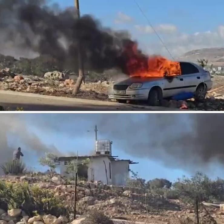 מתנחלים נכנסו לכפר בית פוריק הציתו מבנים ורכב ותקפו את תושבי המקום