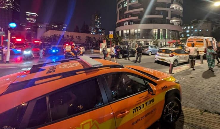הזירה ברמת גן (צילום: דוברות איחוד הצלה) זירת הירי ברמת גן