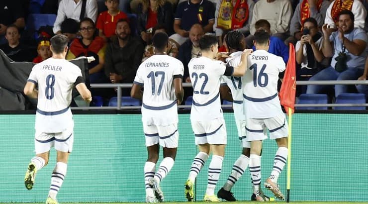 שחקני שווייץ מאושרים (רויטרס) שחקני שווייץ מאושרים