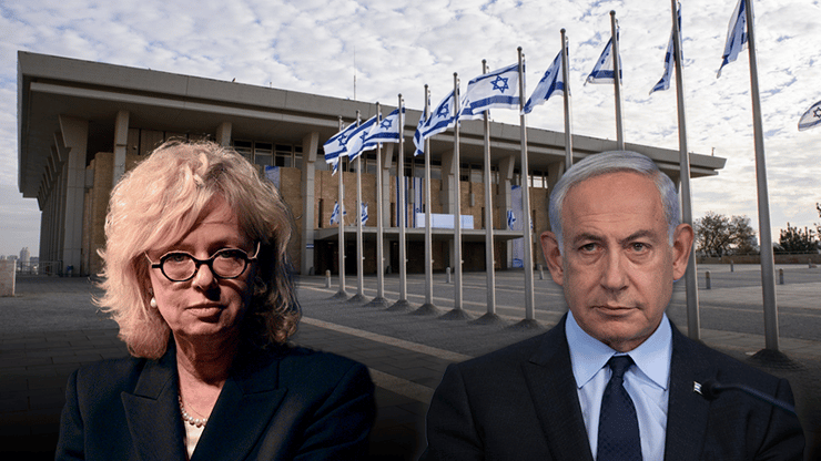 ראש הממשלה נתניהו והיועמ"שית בהרב-מיארה (צילום: אלכס קולומויסקי ,יואב דודקביץ' ,shutterstock) נתניהו ,גלי בהרב מיארה היועצת המשפטית לממשלה , משכן הכנסת כנסת ישראל