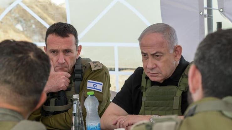 בנימין נתניהו, רונן בר, הרצי הלוי וישראל כ"ץ בביקור במסדרון נצרים שבעזה