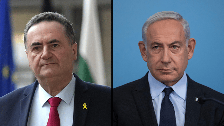 "הנושאים הללו נקבעים בתיאום עם רה"מ" (צילום: אלכס קולומויסקי, AP / Virginia Mayo) בנימין נתניהו וישראל כ"ץ