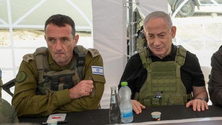 בנימין נתניהו, רונן בר, הרצי הלוי וישראל כ"ץ בביקור במסדרון נצרים שבעזה