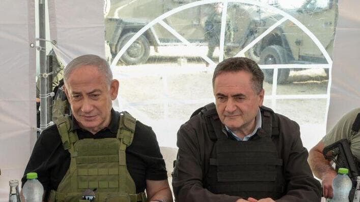 בנימין נתניהו, רונן בר, הרצי הלוי וישראל כ"ץ בביקור במסדרון נצרים שבעזה