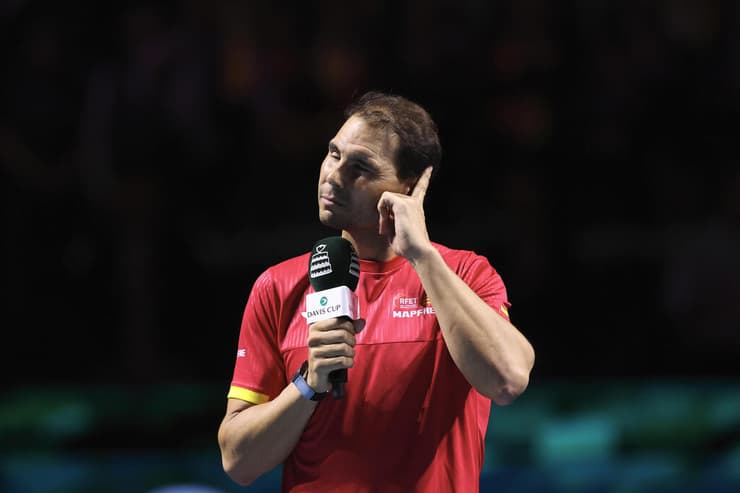 הטניסאי הספרדי רפאל נדאל בטקס הפרישה