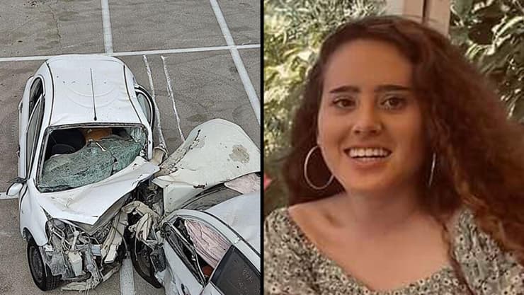תמונה מזירת התאונה בה הנהג דינקו קפליו פגע בחיילת טל היימן ז"ל