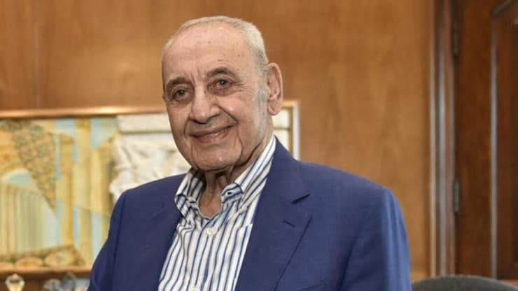 נביה ברי השיעי. מרוצה מהכרזת הממשלה (צילום: AFP) יו"ר הפרלמנט הלבנוני נביה ברי