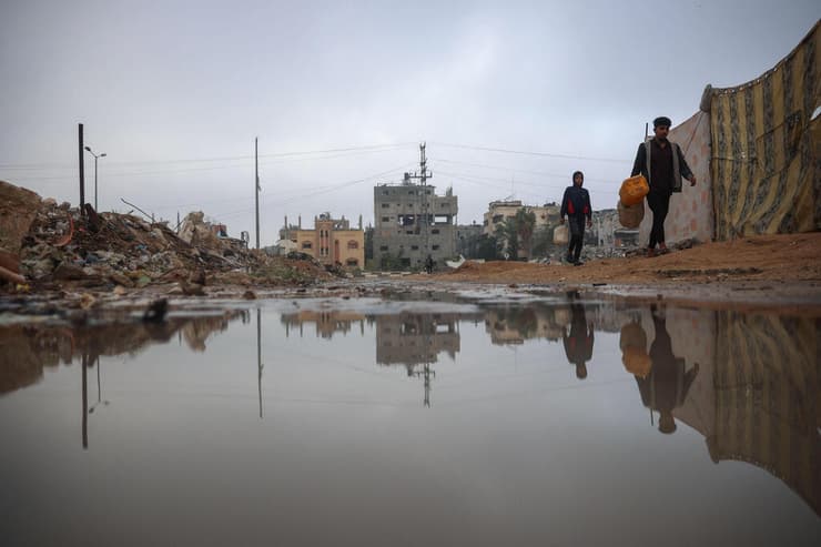 גשם במרכז רצועת עזה