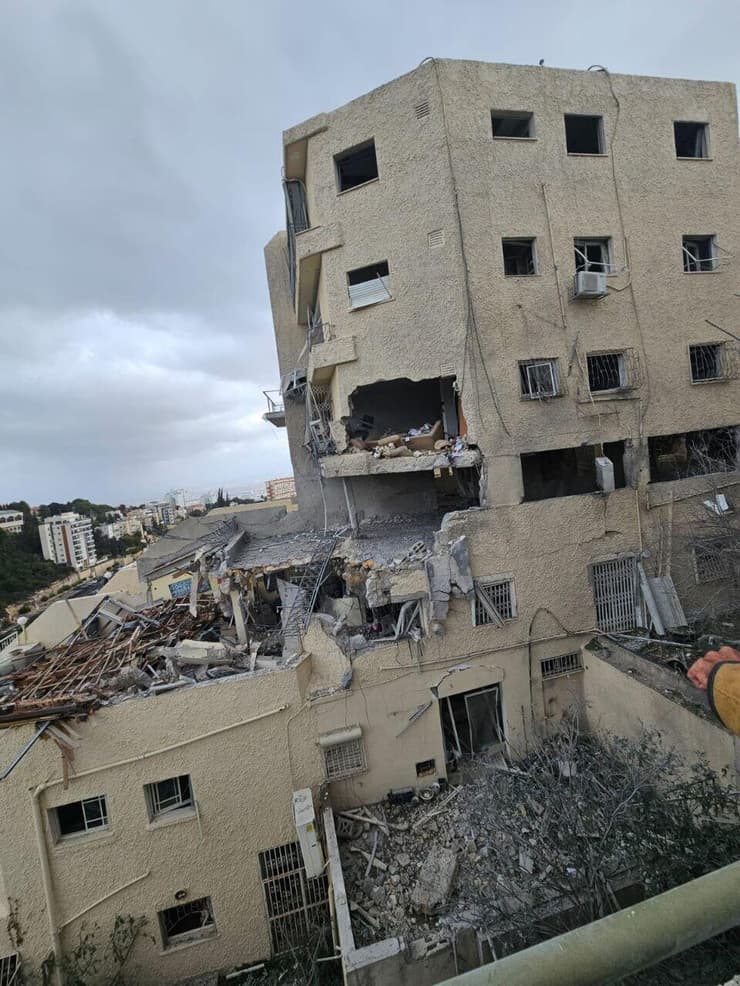 זירת הפגיעה בחיפה