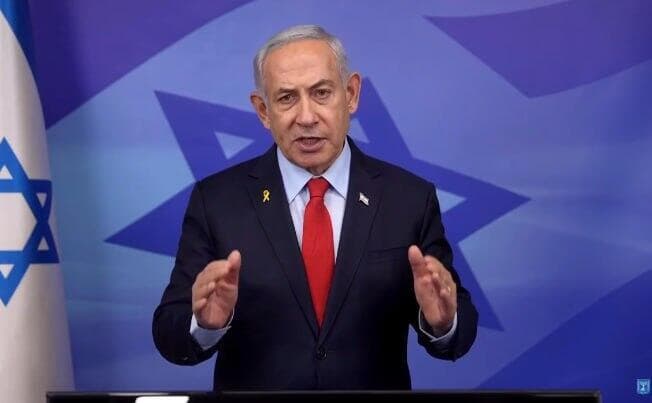 ראש הממשלה בנימין נתניהו בהצהרה לתקשורת