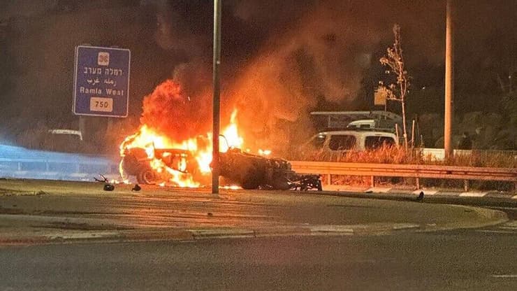 פיצוץ רכב בכביש ברמלה