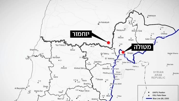  הקו השחור לאורך הליטני מהחלטה 1701 - והנקודה בה הוא משתנה