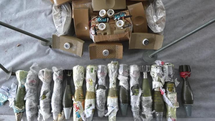 צילום: תקשורת שב"כ תיעוד האמל"ח האיראני שנתפס על-ידי שב"כ וצה"ל