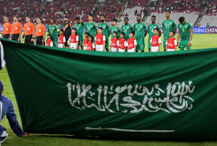 שחקני נבחרת סעודיה במשחק במסגרת מוקדמות המונדיאל