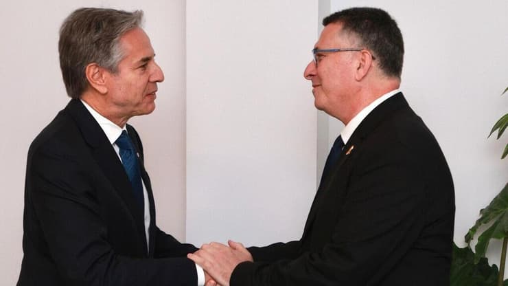שר החוץ, גדעון סער ומזכיר המדינה של ארה״ב, אנתוני בלינקן