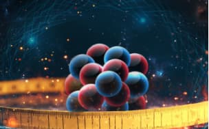 גרעין אטום וסביבו סרט מדידה