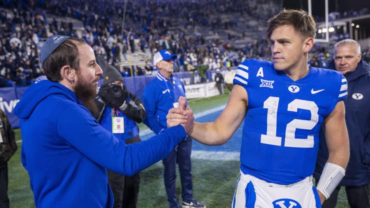 ג'ייק רצלאף והרב שלו חיים ציפל (צילום:AP Photo/Rick Egan) ג'ייק רצלאף וחיים ציפל