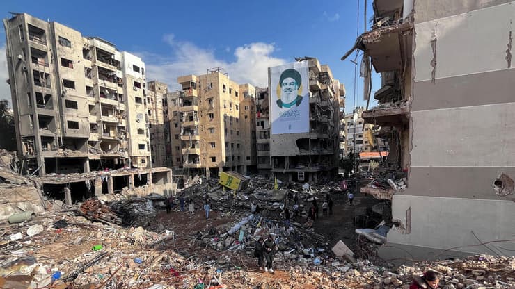 מקום חיסולו של נסראללה בדאחייה (צילום: REUTERS/Amr Abdallah Dalsh) מקום חיסולו של נסראללה בדאחייה