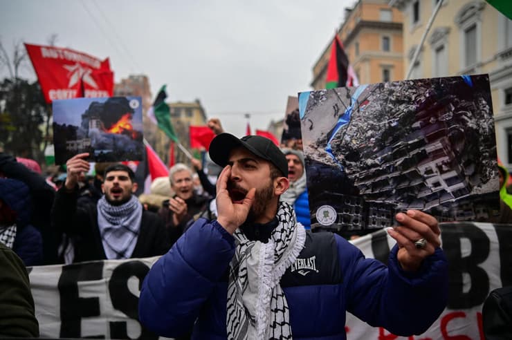 הפגנה פרו פלסטינית במילאנו, איטליה