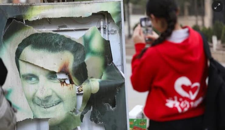 העיר קמישלי שבסוריה השחתת תמונה של אסד