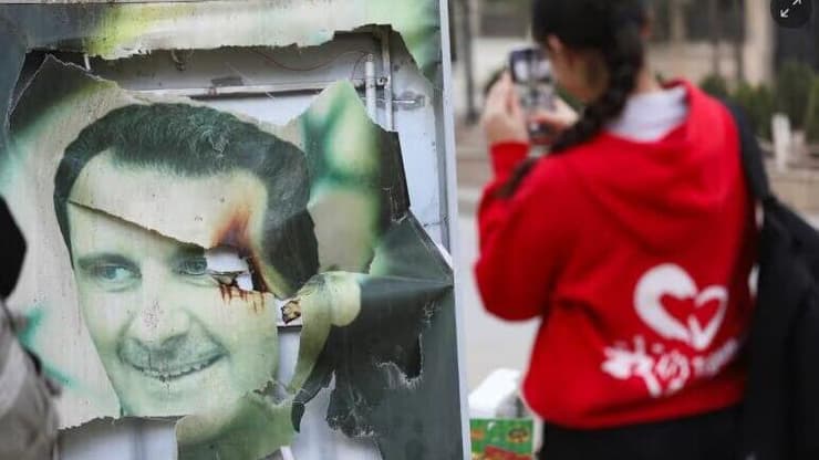 העיר קמישלי שבסוריה השחתת תמונה של אסד