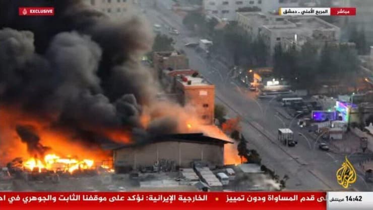 תקיפה ישראלית ברובע הביטחוני של דמשק סוריה