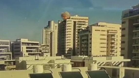 רגע פגיעת הכטב"ם תיעוד הפגיעה ביבנה