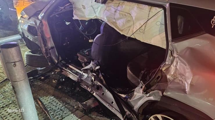 זירת התאונה בכניסה לעומר