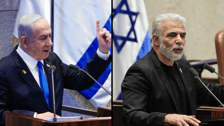 בנימין נתניהו , יאיר לפיד במליאת הכנסת