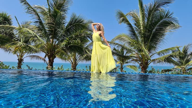 אליה נכנסת לאווירה בקו לנטה (צילום באדיבות אליה וינברג) האי קו לנטה