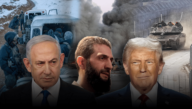 הקשר בין אל-ג'ולאני לישראל, והכוח שבידי ממשל טראמפ (צילום: Haj Suleiman/Getty Images, דובר צה"ל , AP Photo/Matias Delacroix, Abdulaziz KETAZ / AFP, מארק ישראל סלם, AP PhotoAlex Brandon ) נתניהו, טראמפ, ואבו מוחמד אל-ג'ולאני