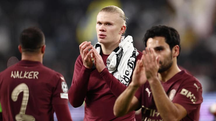 "לא מזכירים את הקבוצה שהכרנו". הולאנד וגונדואן בסיום (צילום: REUTERS/Guglielmo Mangiapane) ארלינגג הולאנד