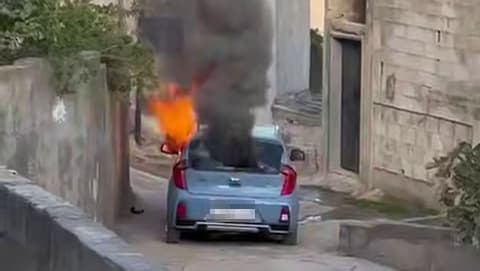 שריפת רכב בג'נין