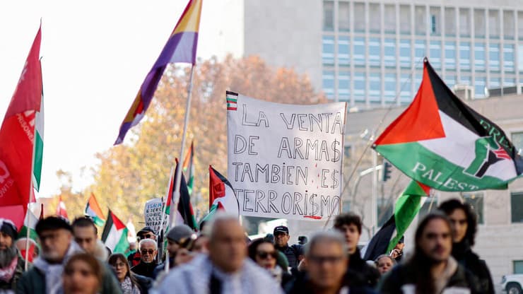 הפגנת נגד ישראל במדריד 