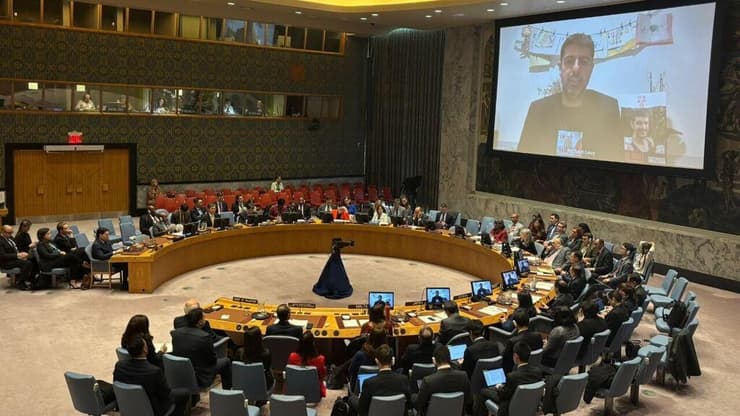 מיכאל לוי, אחיו של החטוף אור לוי, בדיון באו"ם