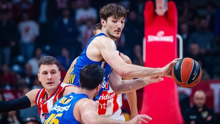 סורקין ובלאט אמש מול הכוכב האדום (צילום: Djordje Kostic) הכוכב האדום בלגראד מכבי ת"א