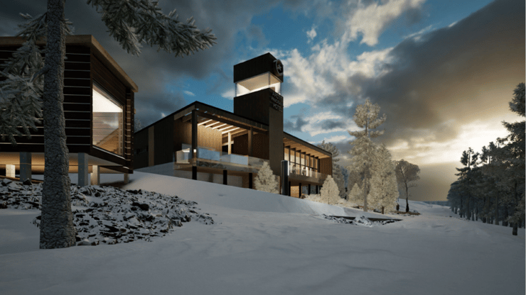 כך המלון ייראה (הדמייה באדיבות קשרי תעופה) המלון של קשרי תעופה בלפלנד הפינית