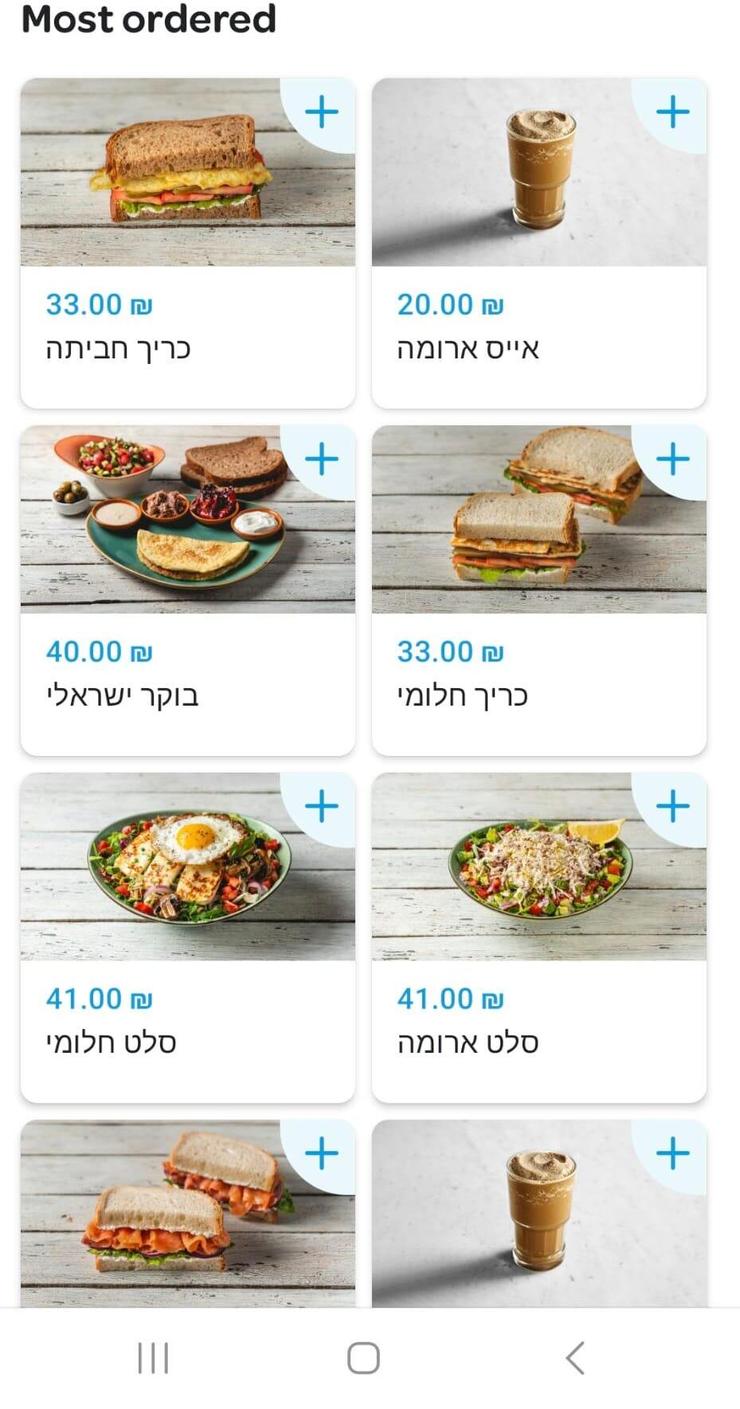 המנות המוזמנות ביותר מארומה המנות המוזמנות ביותר מארומה