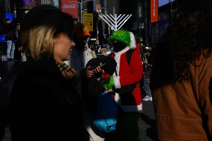 חנוכייה באזור טיימס סקוור בניו יורק