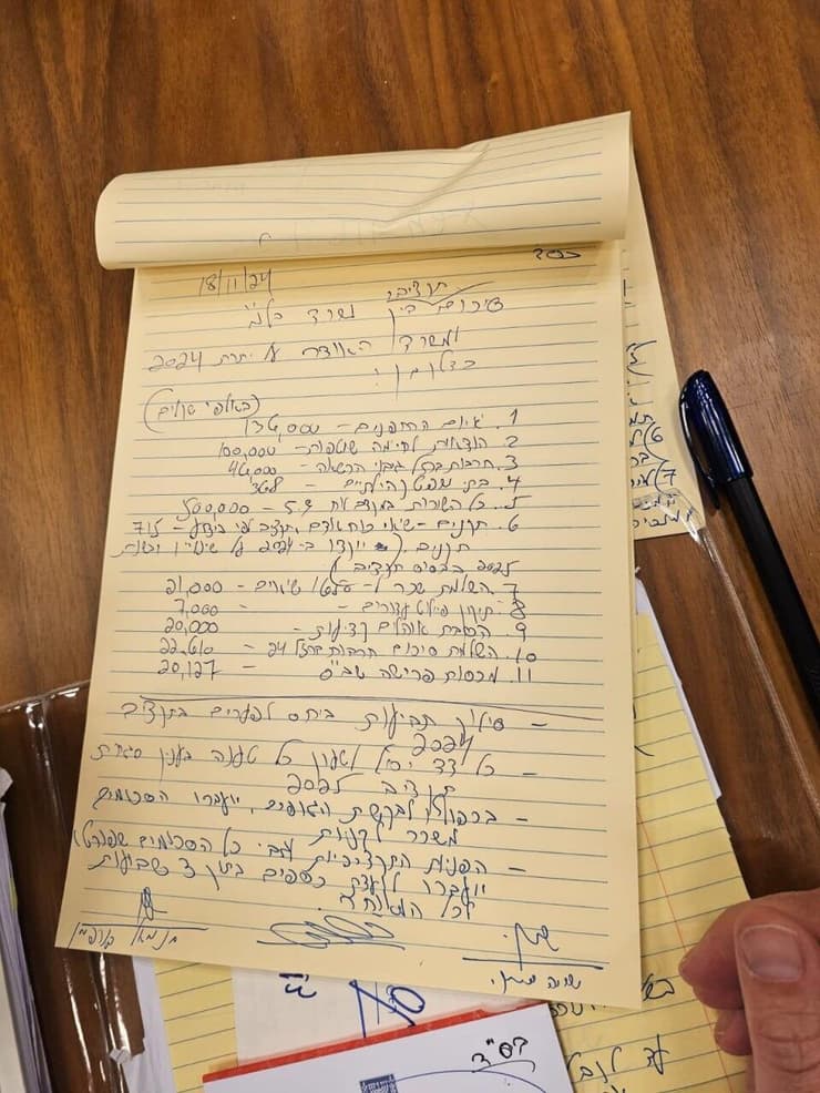 הסכם בכתב ידו של יוסי פוקס על תוספת של 850 מיליון ש"ח למשטרה